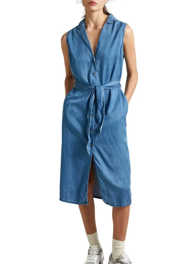 Pepe Jeans London Maggie Vestito Donna Chemisier Lyocell