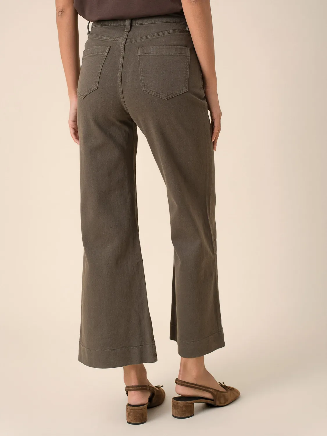 Oraije Gasparette jeans wide kaki gamba larga