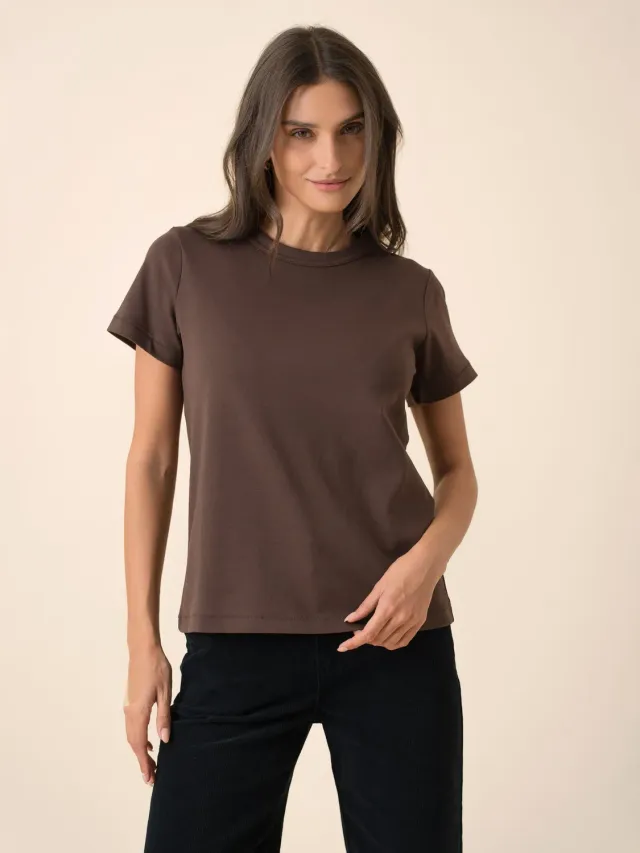 Oraije Oni t-shirt cioccolato in cotone
