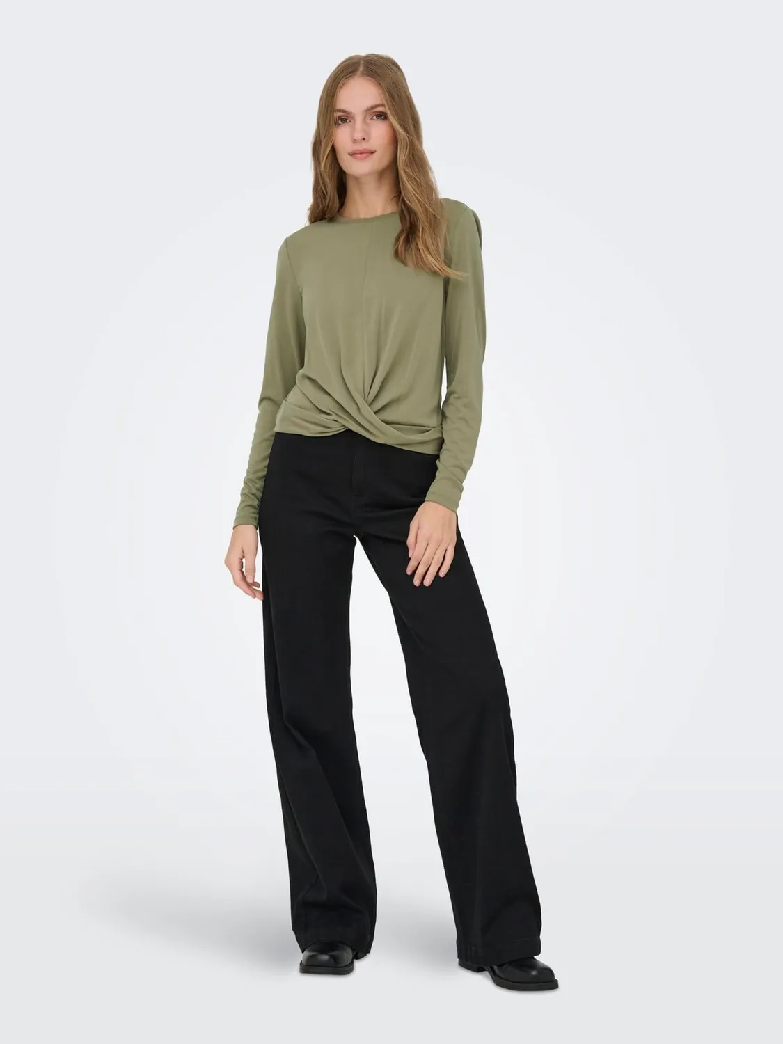ONLY Onlfree Life L/S Front Drape Top S drappeggio