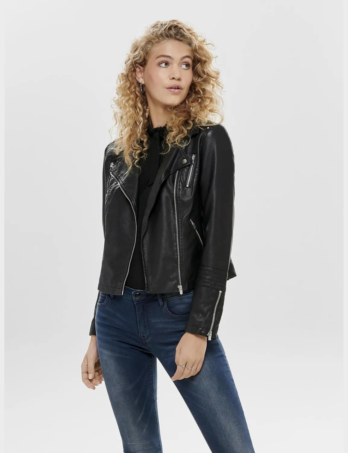 ONLY ONLGEMMA Giacca Ecopelle Donna Nero 36