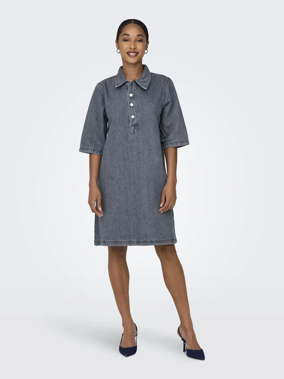 Only ONLGRY Short abito donna denim grigio S