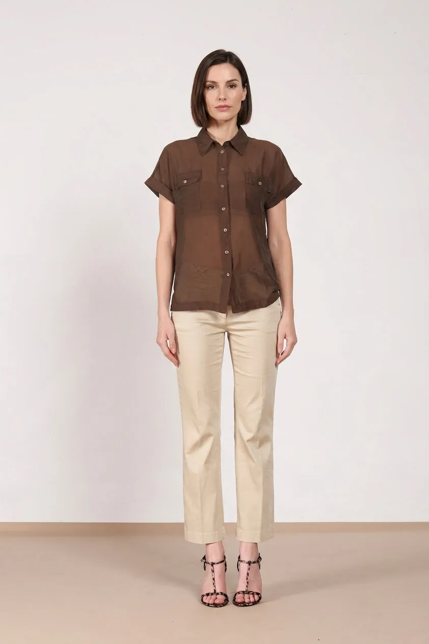 Mason's Natalie camicia marrone cotone seta