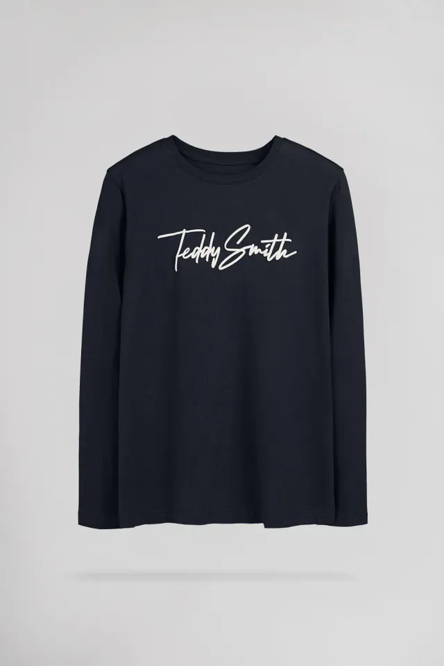 Teddy Smith T-Evan ML JR t-shirt maniche lunghe navy cotone