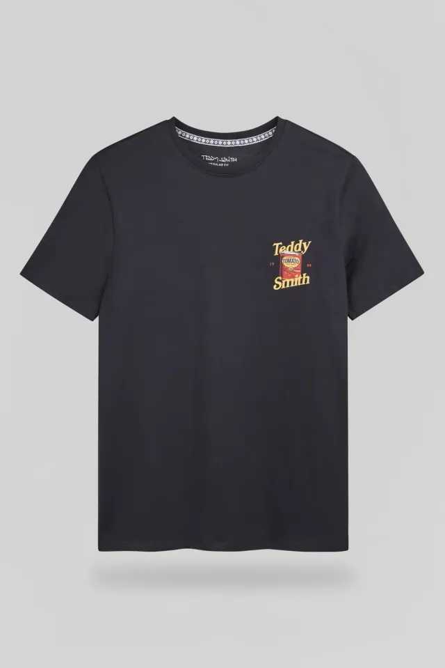 Teddy Smith T-Tomato maglietta uomo dark navy stampa petto