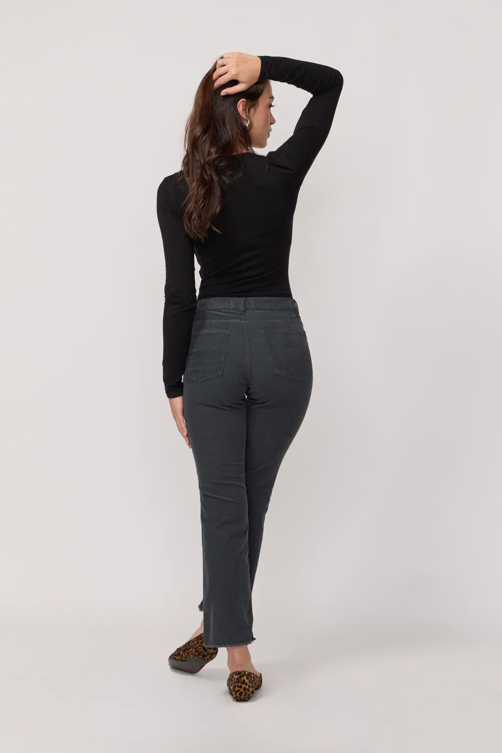 acquaverde Cara pantaloni velluto antracite bootcut