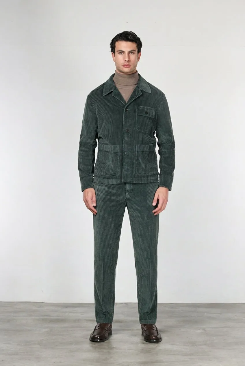 Mason's Chile Work Jacket overshirt velluto verde scuro