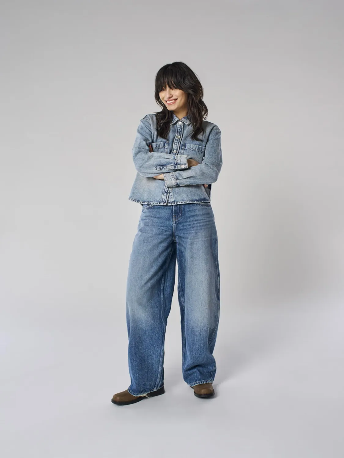 ONLY Kogcomet Jeans Wide Leg Dark Blue Denim M 30L