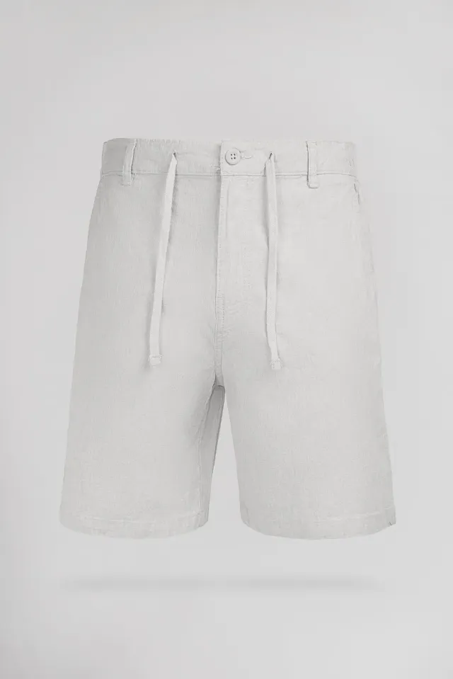 Teddy Smith S-Linen Chino shorts bianco lino uomo