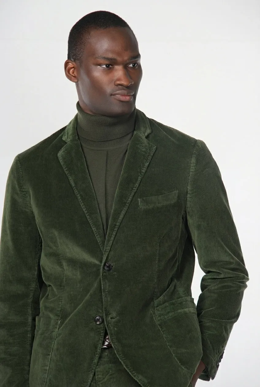 Mason's Tiziano blazer uomo velluto verde regular