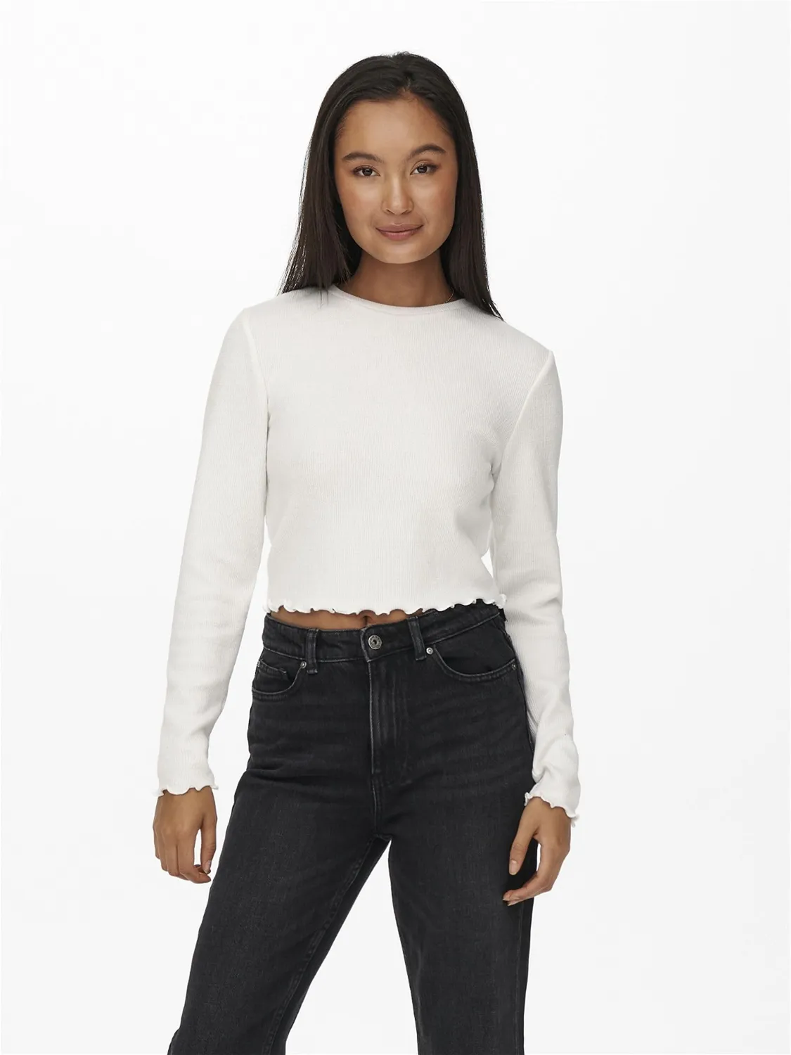 Only Onlkitty Top Cropped Donna L Maniche Lunghe Jersey