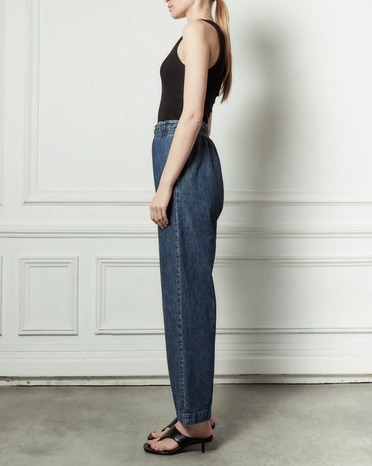 Acquaverde Saphir jeans vita alta brut lavé