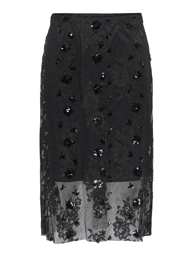 ONLY Onlsinna MW Lace top L nero pizzo