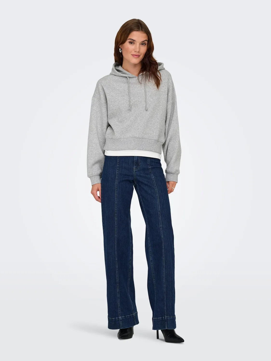 ONLY ONLSWEAT felpa donna M grigio melange