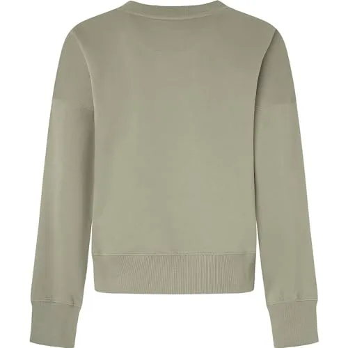 Pepe Jeans Evelyn felpa donna verde collo rotondo
