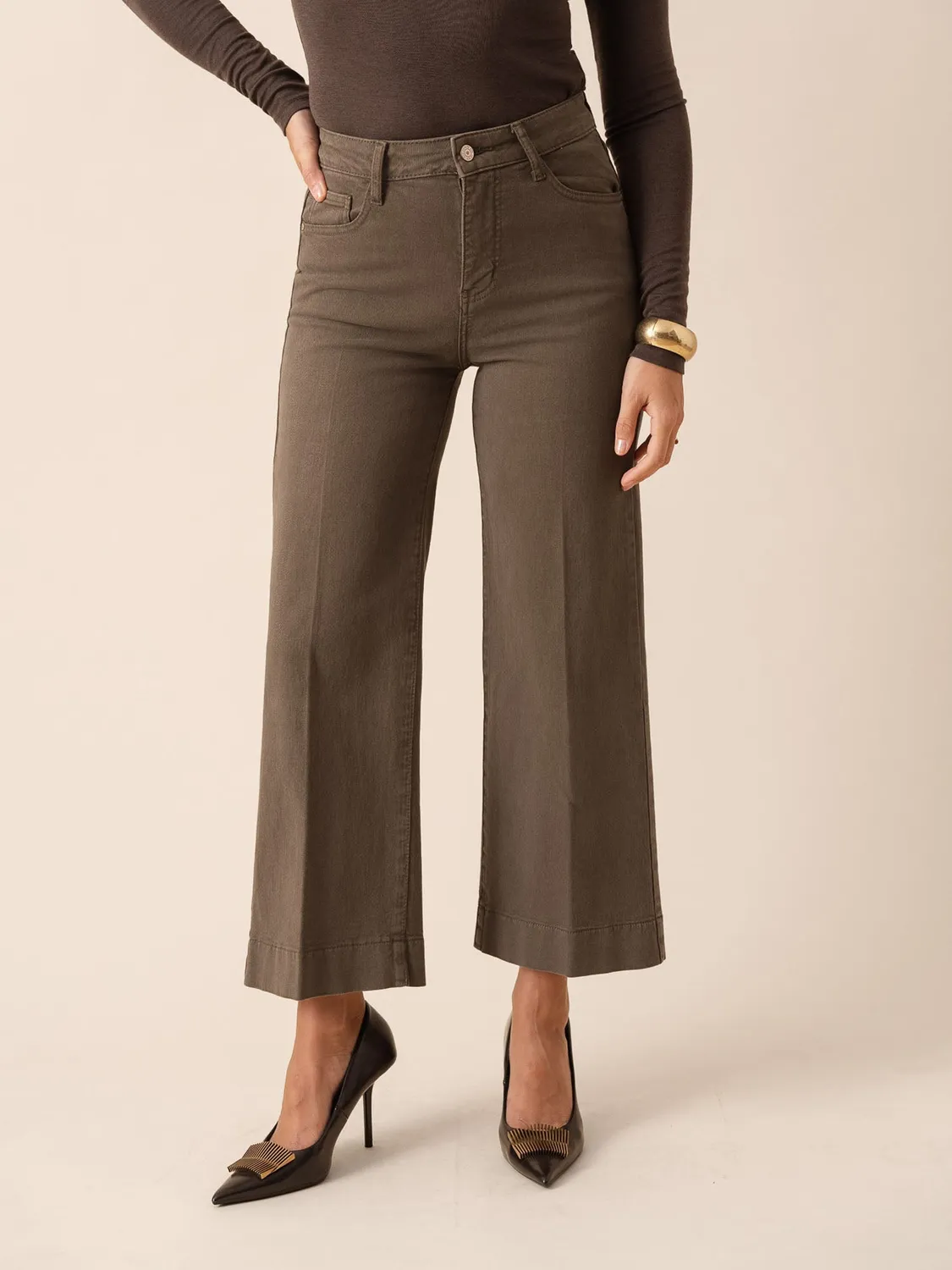 Oraije Windy jeans wide kaki