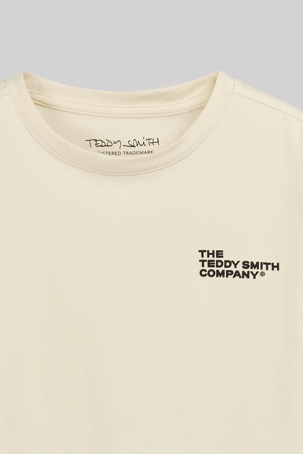 Teddy Smith T-Company T-Shirt Crema Bambino Attillata