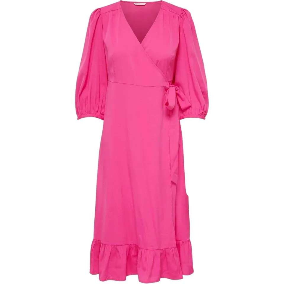 ONLY Onlolivia abito wrap midi taglia S manica 3/4