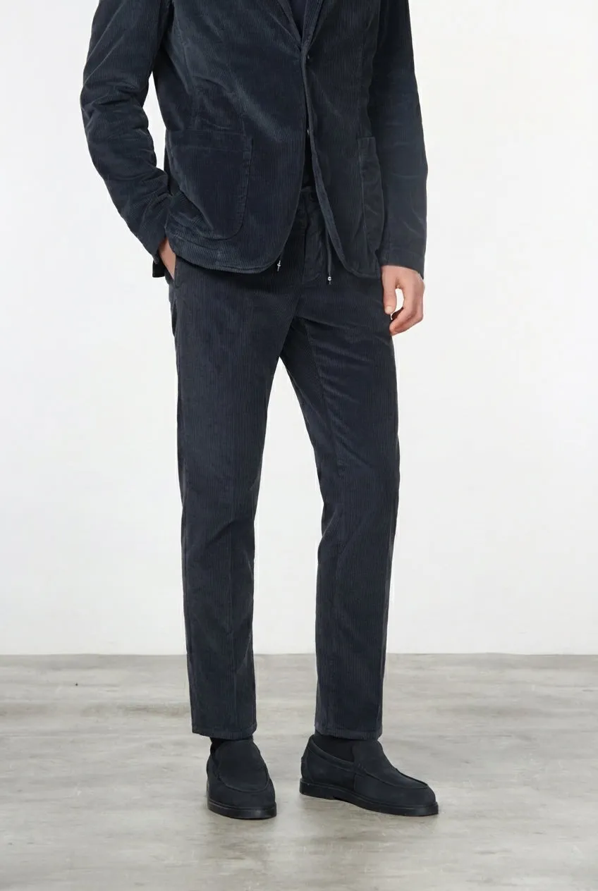 Mason's Milano Jogger chino uomo velluto blu notte extra slim