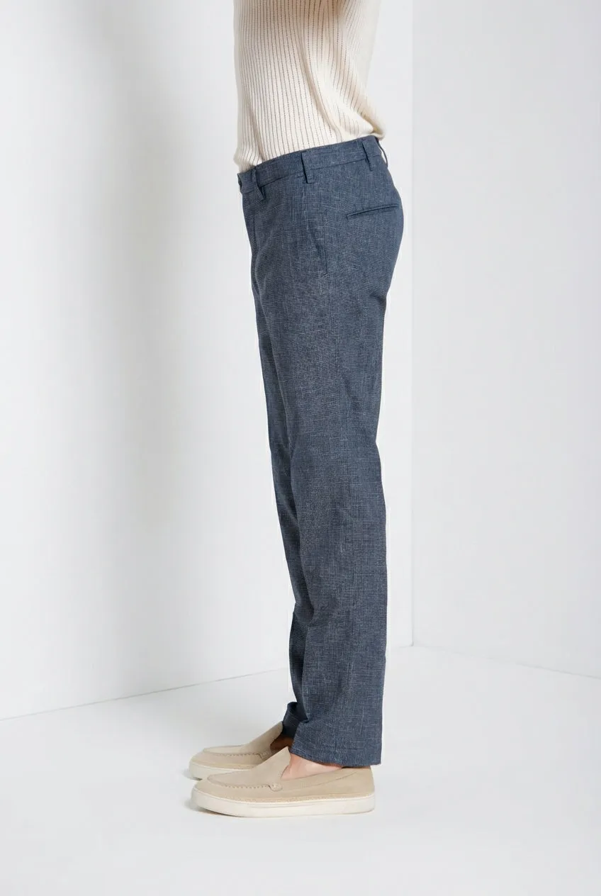 Mason's New York chino uomo blu navy pied de poule