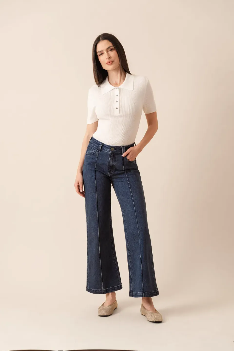 Oraije Faustinette jeans flare blu scuro