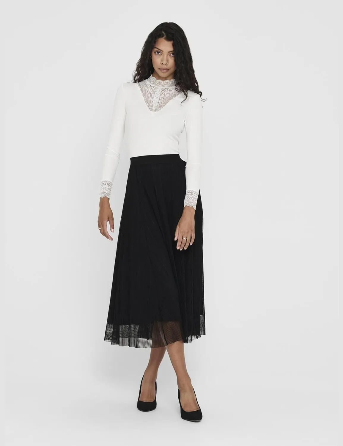 ONLY Onllavina gonna donna nero jersey elasticizzato
