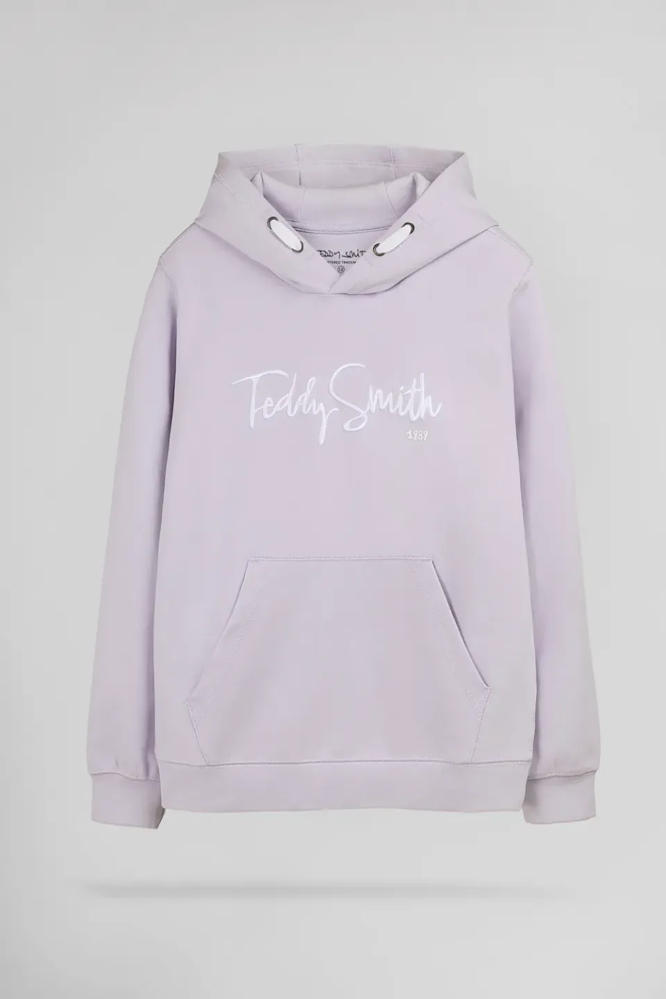 Teddy Smith S-Evry Hoody JR felpa lavanda ragazzo cotone