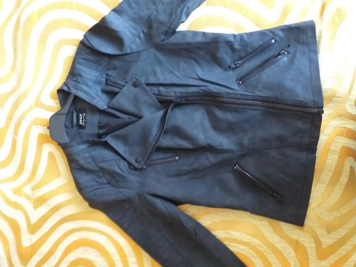 Only Ava Biker giacca donna similpelle nera cerniera