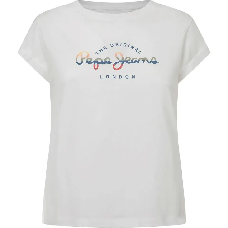 Pepe Jeans Evette t-shirt donna bianca girocollo logo