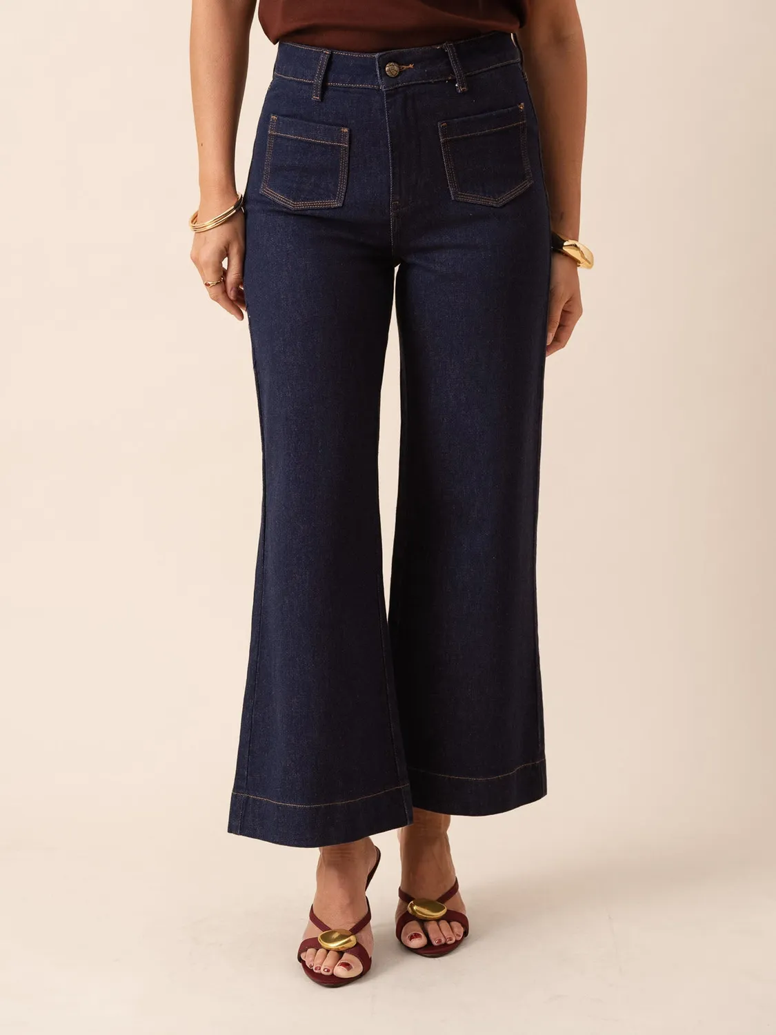 Oraije Gasparette jeans wide grezzo vita cinturata