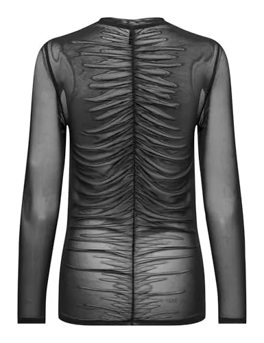 ONLY Onlparis Ruching Top Donna Nero Arricciato