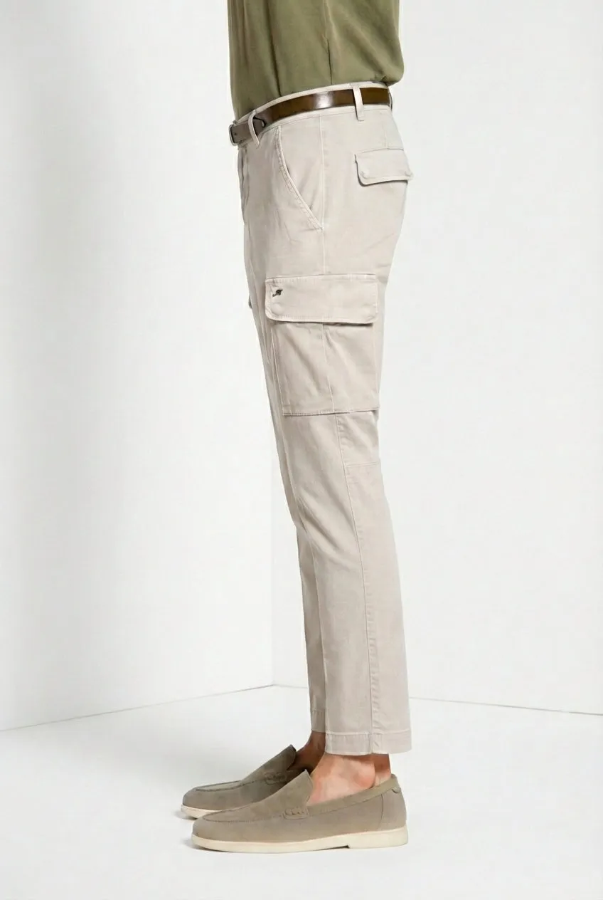 Mason's Chile Pantalone Cargo Raso Grigio Medio Extra Slim