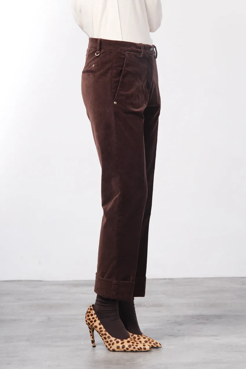 Mason's New York Carrot chino donna vinaccia velluto carrot