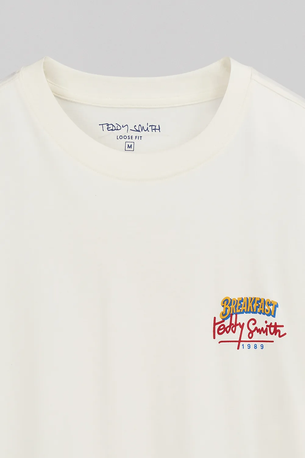 Teddy Smith T-Breakfast t-shirt uomo bianca stampa diner