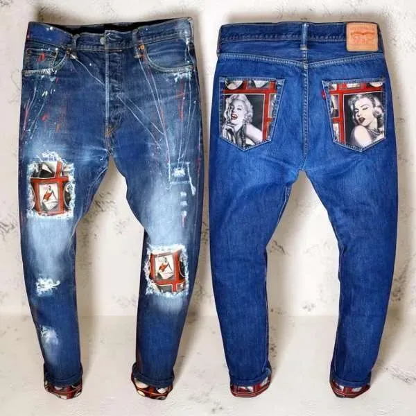Never Say Never Levi's Vintage Marilyn Monroe jeans tessuto retrò