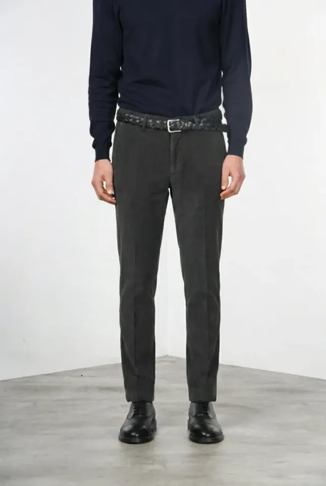 Mason's Torino chino uomo marrone velluto 1000 righe slim