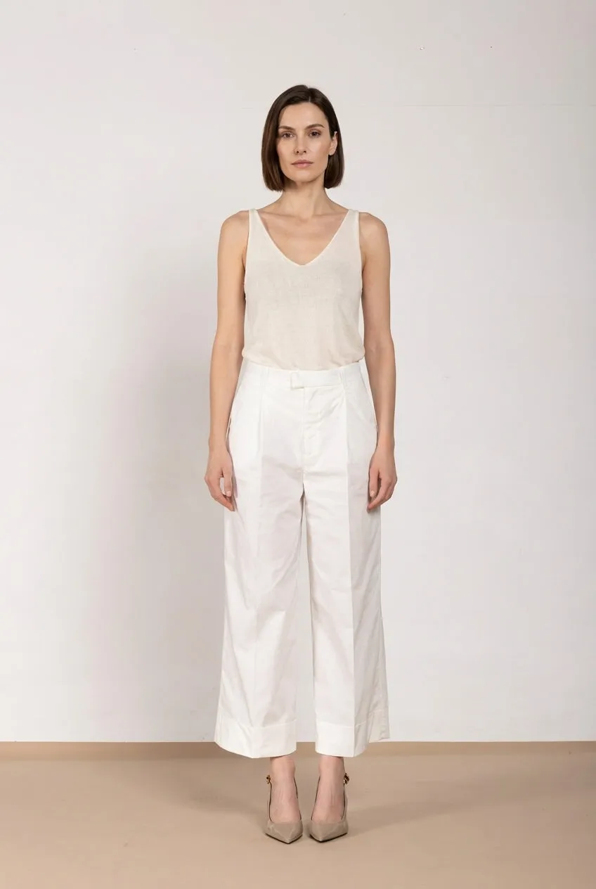 Mason's New York Wide chino bianco latte cotone