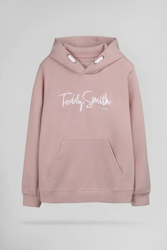 Teddy Smith S-Evry Hoody JR felpa bambino rosa wood rose