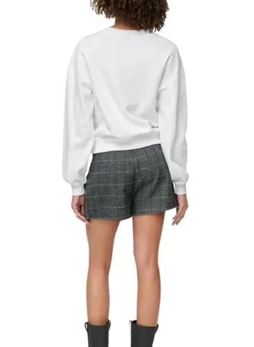 ONLY Onlemily felpa stampa denim bianca S