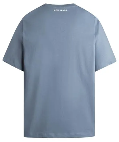 Pepe Jeans T-Shirt Uomo Cotone Logo Squadra Blu XXL