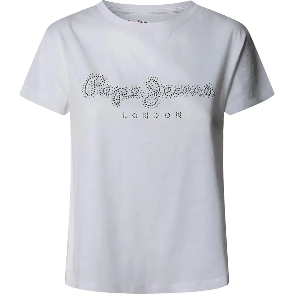 Pepe Jeans Ryleigh T-Shirt Donna Girocollo Paillettes Taglia M