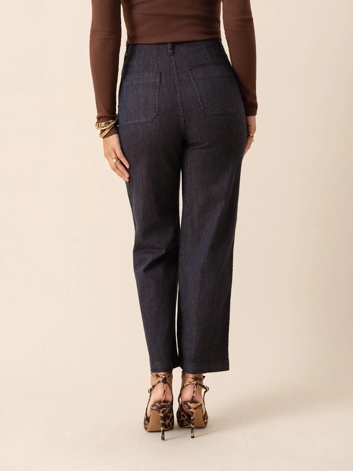 Oraije Stan jeans wide grezzi in cotone