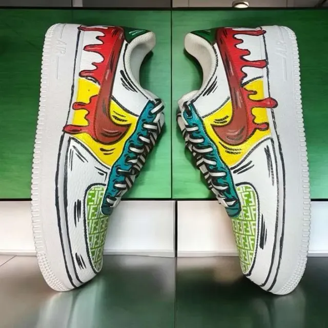 Never Say Never Fendi Cartoon Nike Air Force 1 dipinte