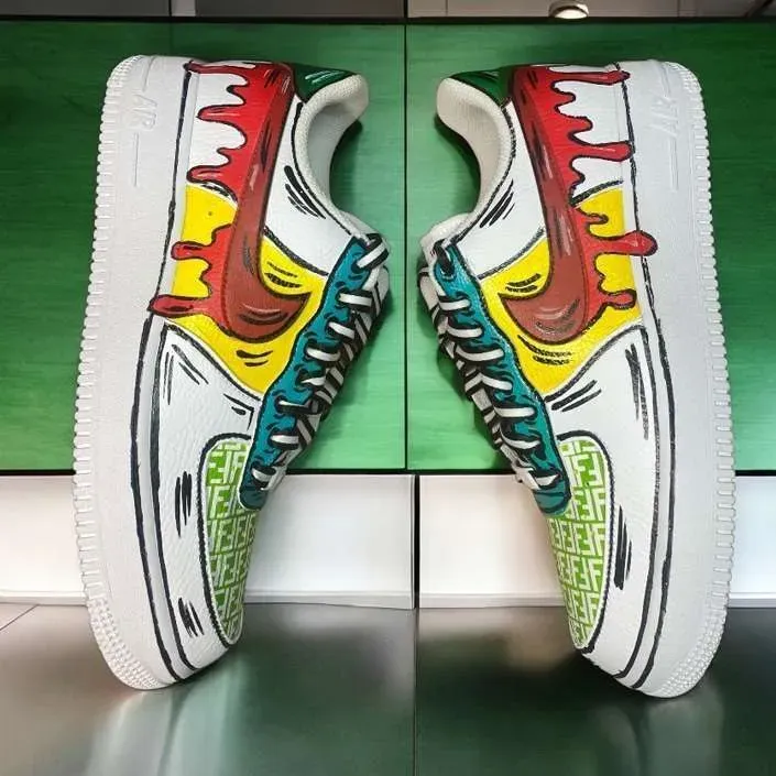 Never Say Never Fendi Cartoon Nike Air Force 1 dipinte