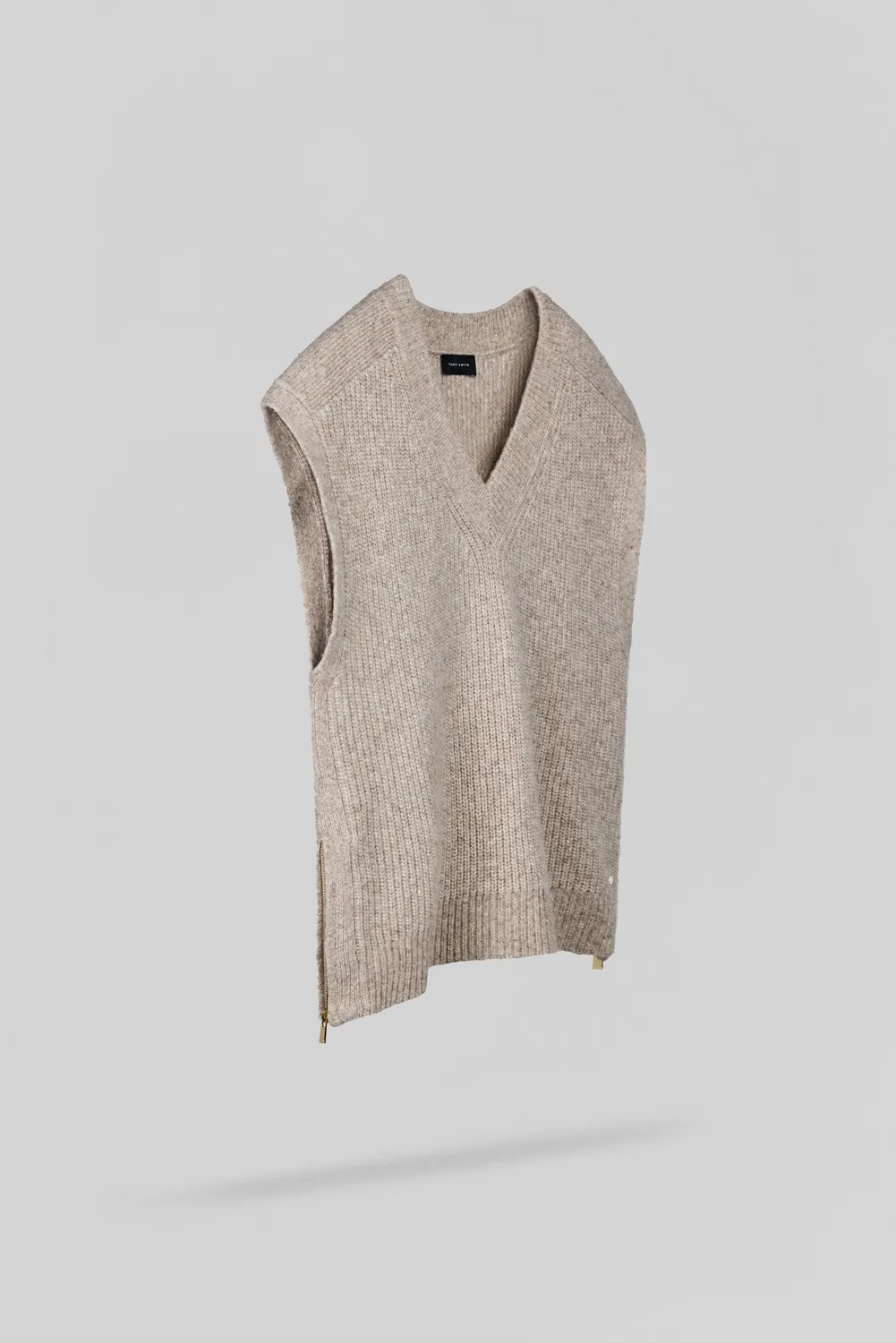 Teddy Smith P-Milo Chocolat Gilet Donna Scollo V Zip