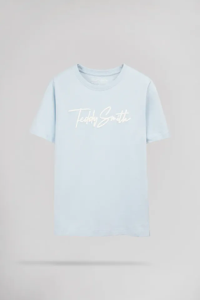Teddy Smith T-Evan t-shirt ragazzo azzurra cotone