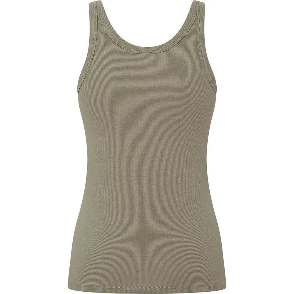 Pepe Jeans Eliel Canotta Donna Verde cotone costine