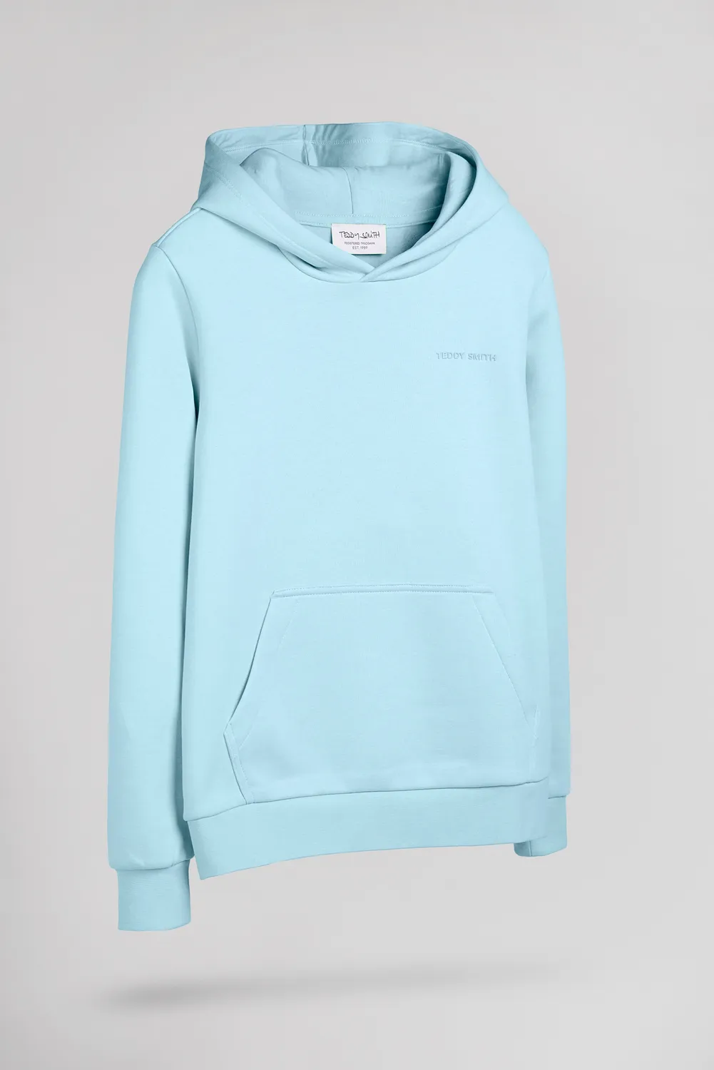 Teddy Smith S-Nark Hoody JR felpa ragazzo blu laguna cotone