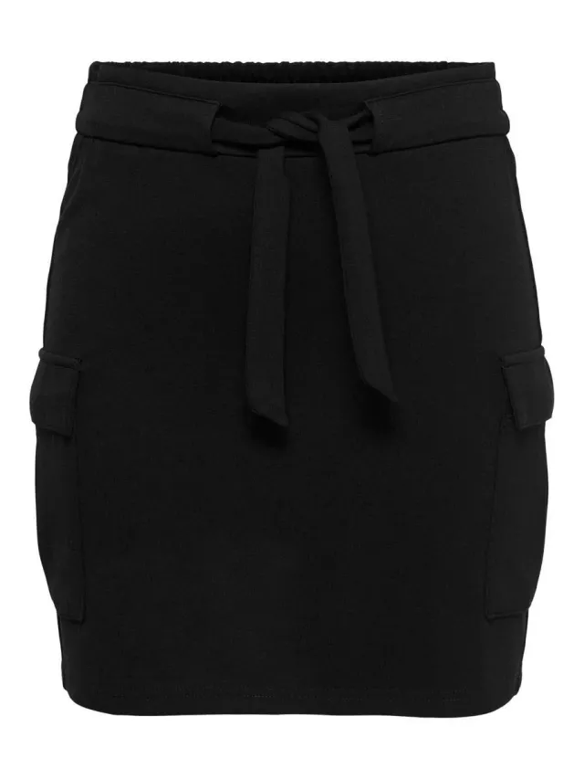 Only Onlpoptrash minigonna cargo donna nera cintura