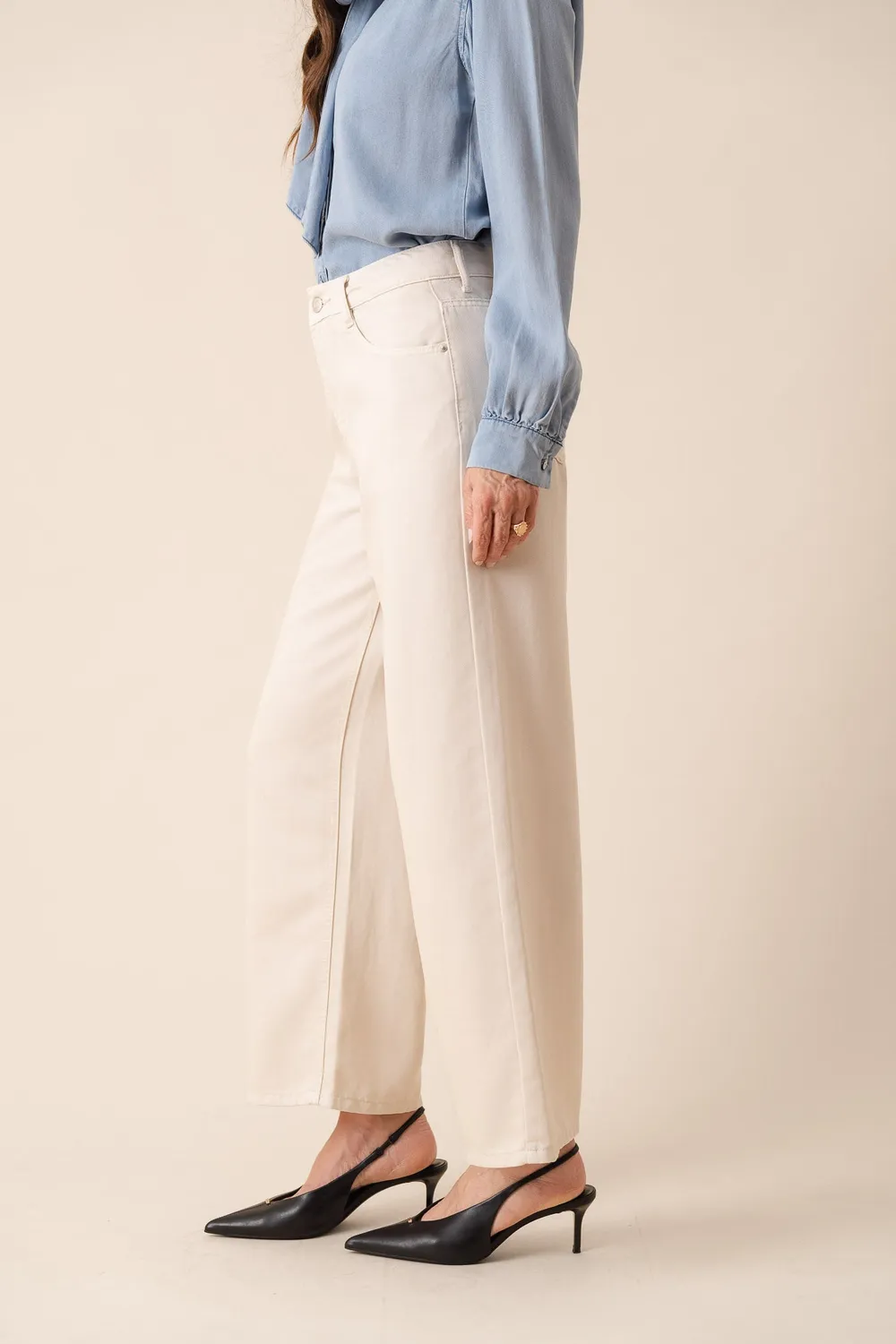 Oraije Joy pantalone wide azzurro chiaro